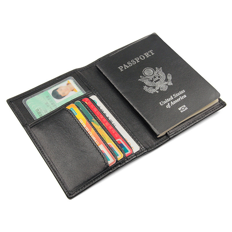 Vintage RFID Leather Passport Case 8190-Leather Passport Case-Black-Free Shipping Leatheretro
