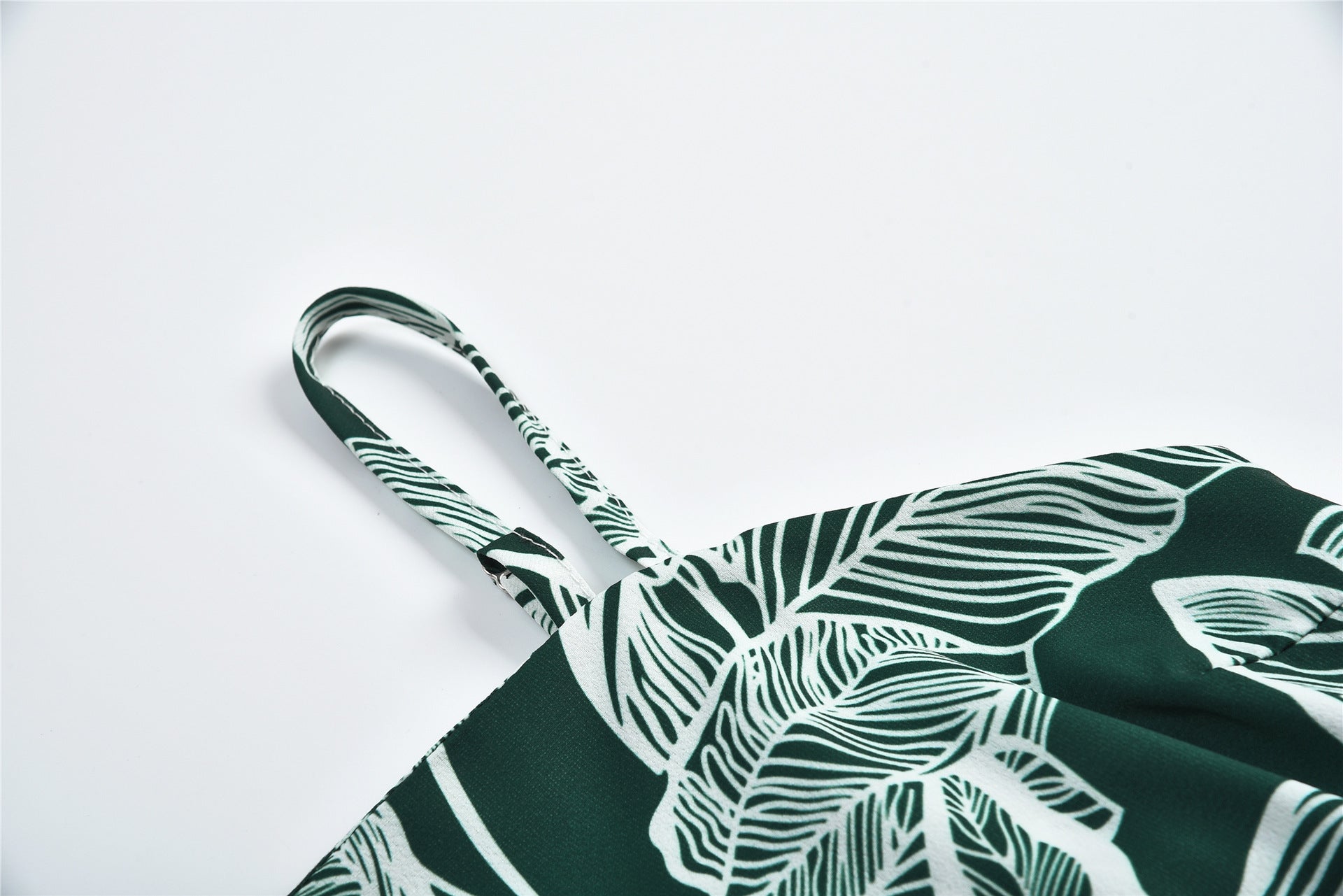 Women Leaf Print Chiffon Summer Irregular Beach Short Dresses-Dresses-7913-1-S-Free Shipping Leatheretro