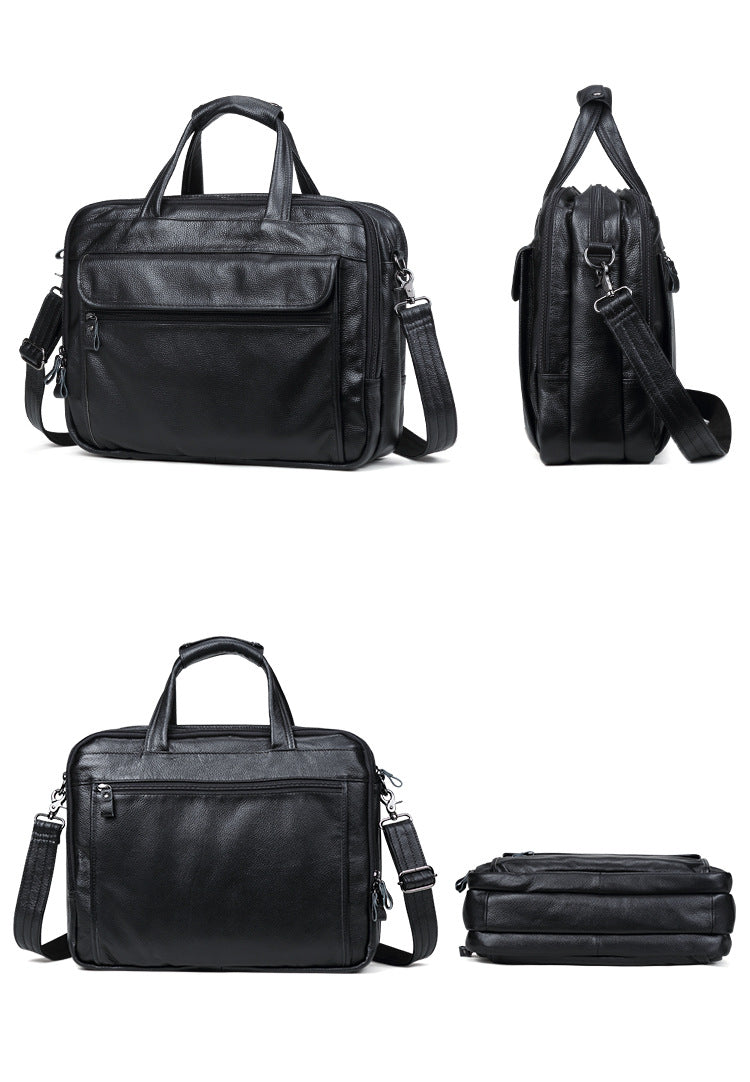 Vintage Men Leather Business Briefcases 15.6" Laptop J9912-Leather Briefcase-Green Oil Wax-Free Shipping Leatheretro