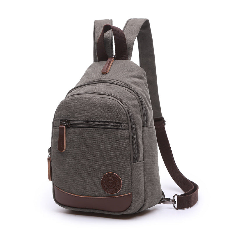 Casual Daily Canvas Backpack for Women and Men 8852-Backpacks-Gray-Free Shipping Leatheretro