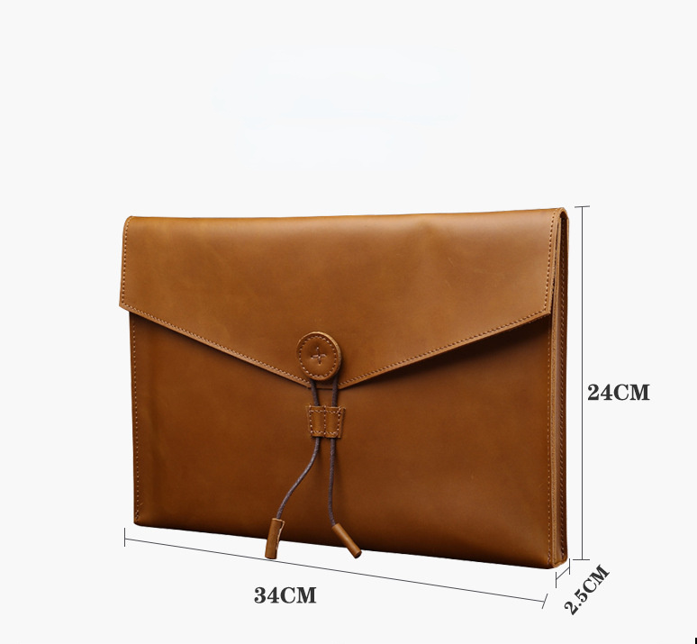 Handmad Leather Business Office Portfolio S121-Leather Portfolio-Brown-Free Shipping Leatheretro