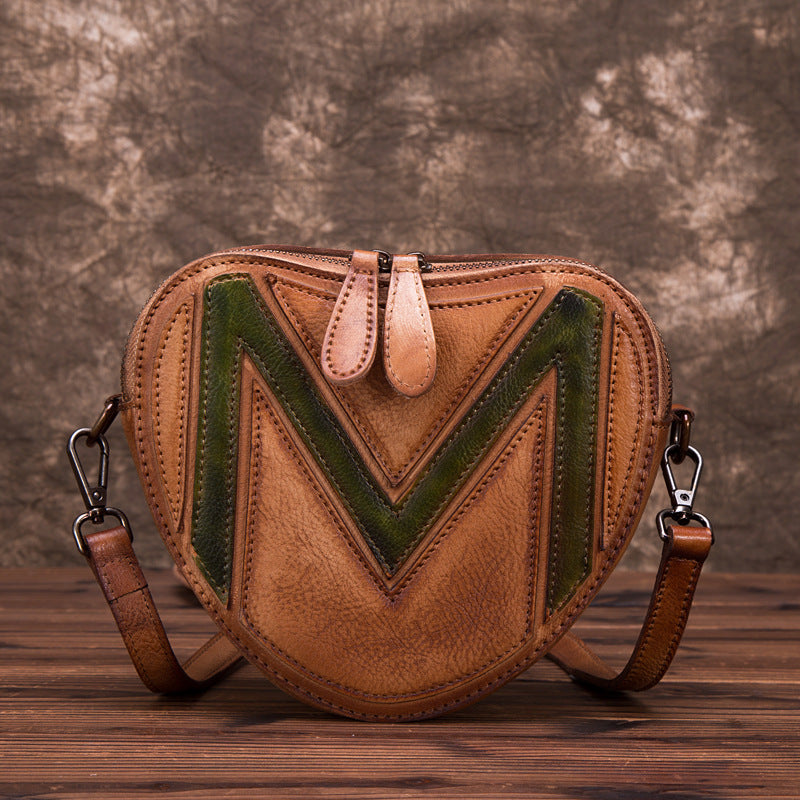 Leisure Heart Shape Design Leather Women Shoulder Bags 8055-Handbags-Red-Free Shipping Leatheretro