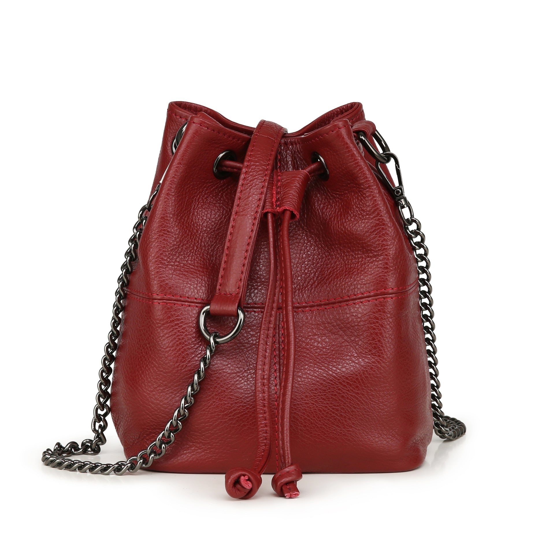 Fashion Chain Leather Crossbody Bag for Women 8953-Leather Bags for Women-White-Free Shipping Leatheretro