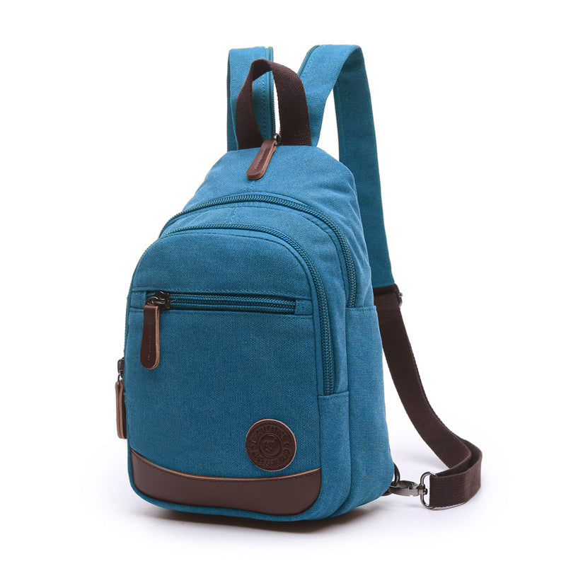Casual Daily Canvas Backpack for Women and Men 8852-Backpacks-Sky Blue-Free Shipping Leatheretro