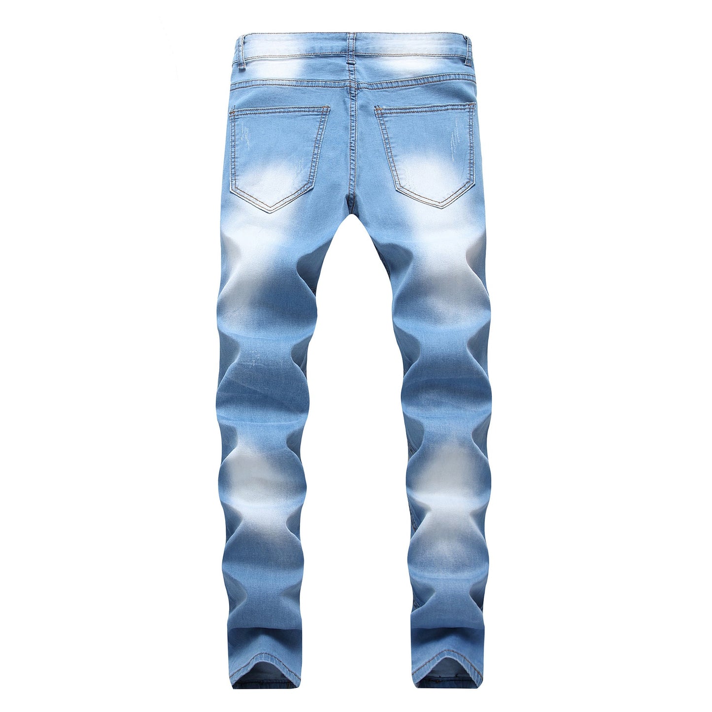 Casual Broken Holes Men's Jean Pants-Pants-Light Blue-28-Free Shipping Leatheretro