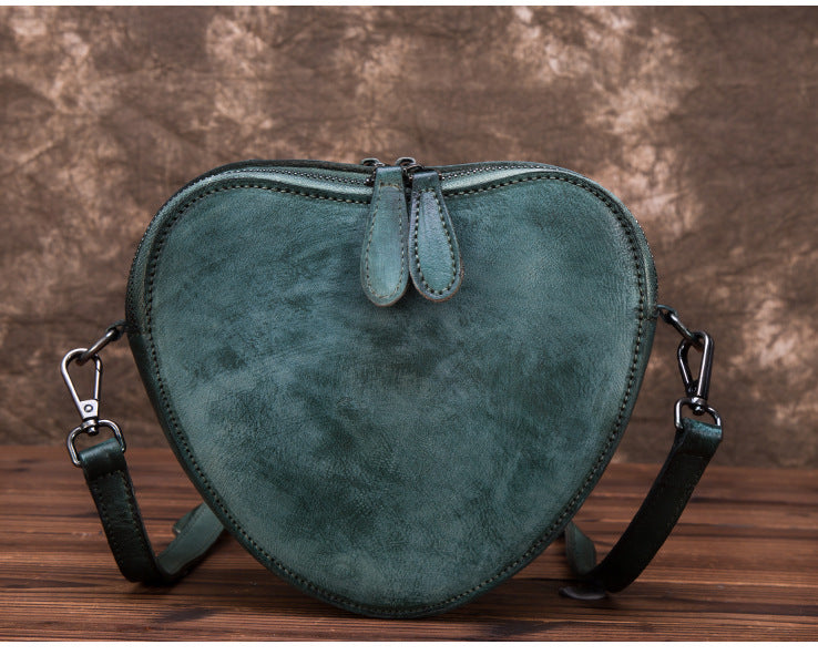 Leisure Heart Shape Design Leather Women Shoulder Bags 8055-Handbags-Red-Free Shipping Leatheretro
