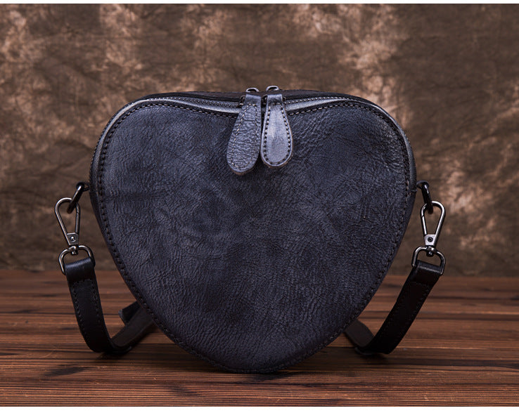 Leisure Heart Shape Design Leather Women Shoulder Bags 8055-Handbags-Red-Free Shipping Leatheretro