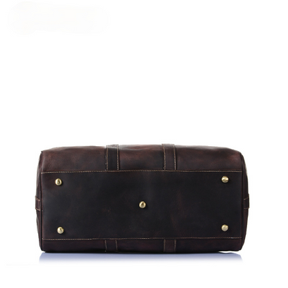 Retro Leather Portable Travel Duffle Bags D-8016-Leather Duffle Bags-Dark Brown-Free Shipping Leatheretro
