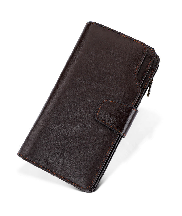 Men Multi Functional Handmade Leather Wallets J9322-Leather Wallets-Coffee-Free Shipping Leatheretro