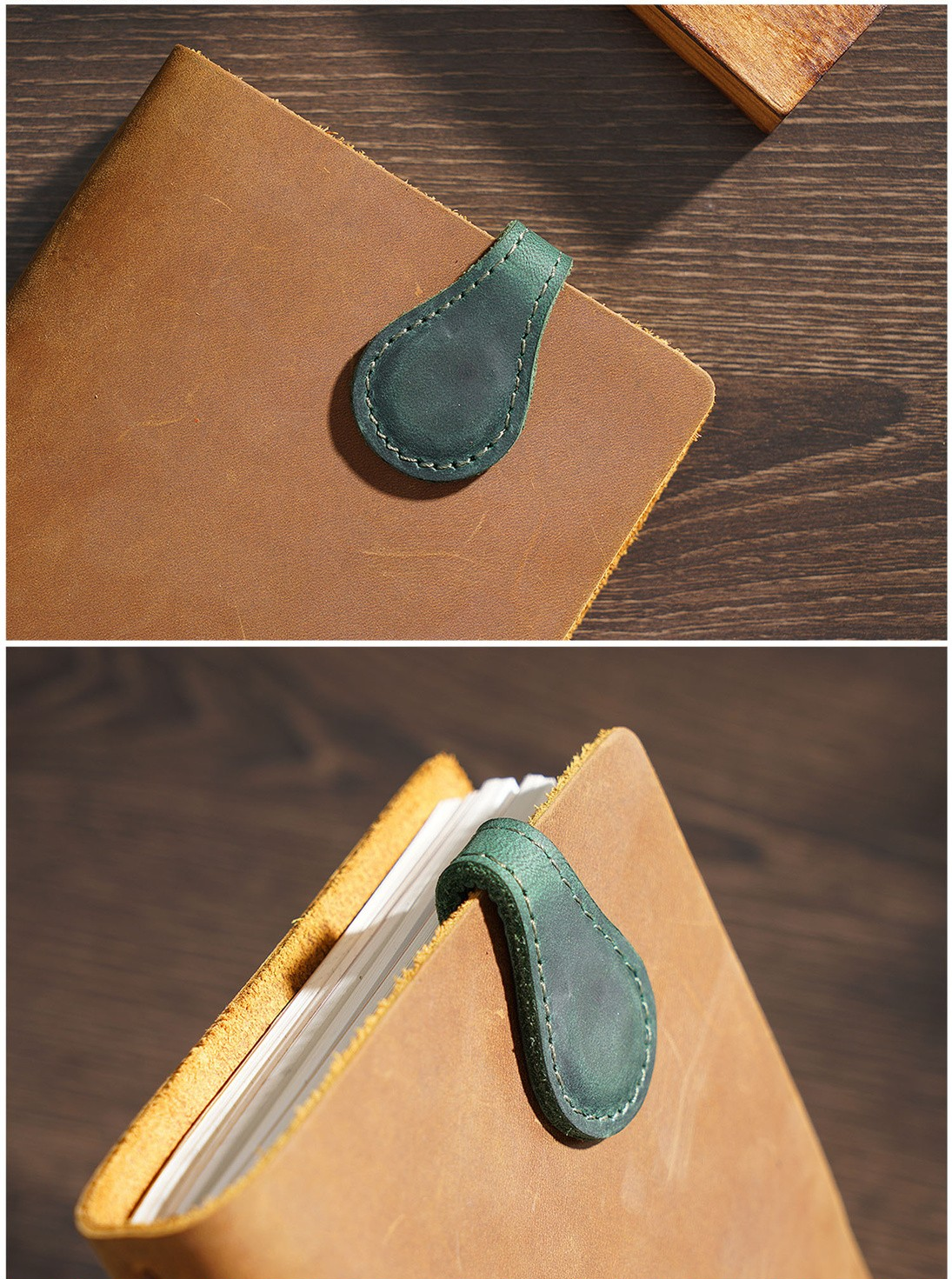 Handmade Leather Double Magnetic Bookmark – LEATHERETRO