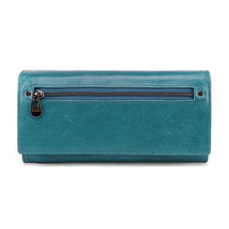 Women Fashion Multi Functional Leather Wallet 9366-Leather Wallet-Blue-Free Shipping Leatheretro