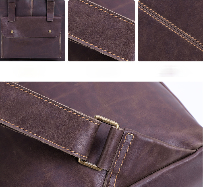 Men Handmade Leather Vintage Leather Laptop Backpack 1224-Leather Backpack-Coffee-Free Shipping Leatheretro