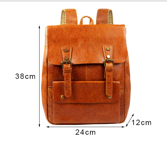 Brown Handmade Leather Retro Backpack P8175-Leather Backpack-Brown-Free Shipping Leatheretro