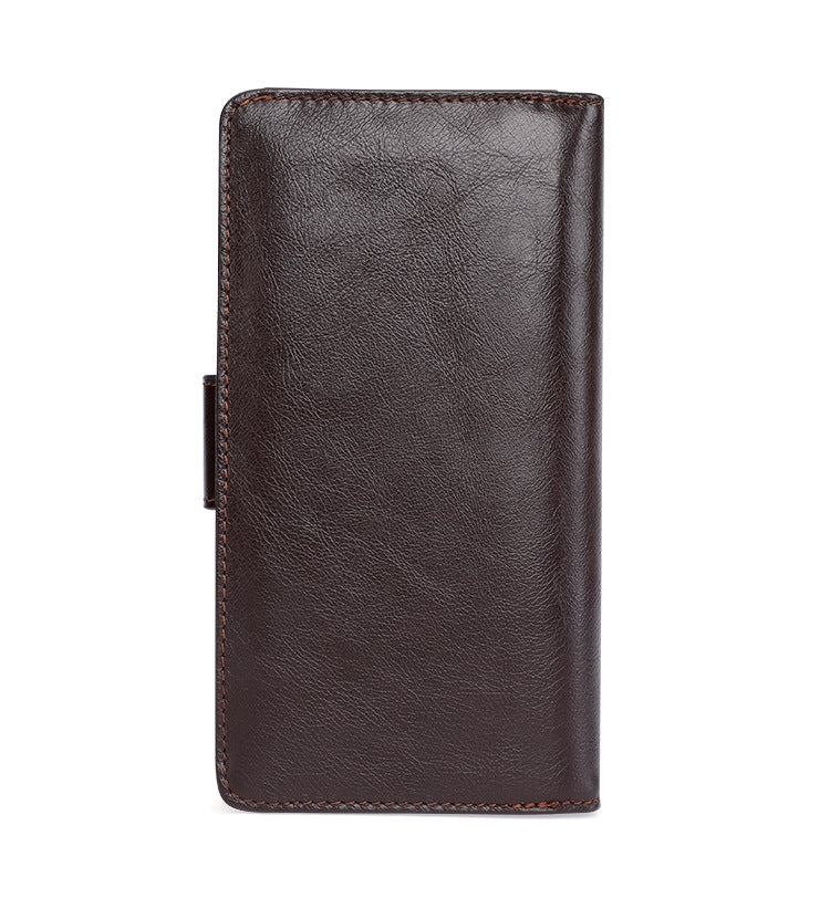 Men Multi Functional Handmade Leather Wallets J9322-Leather Wallets-Coffee-Free Shipping Leatheretro