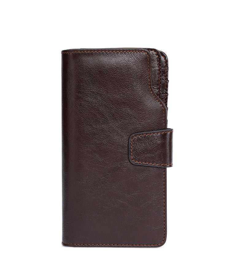 Men Multi Functional Handmade Leather Wallets J9322-Leather Wallets-Coffee-Free Shipping Leatheretro