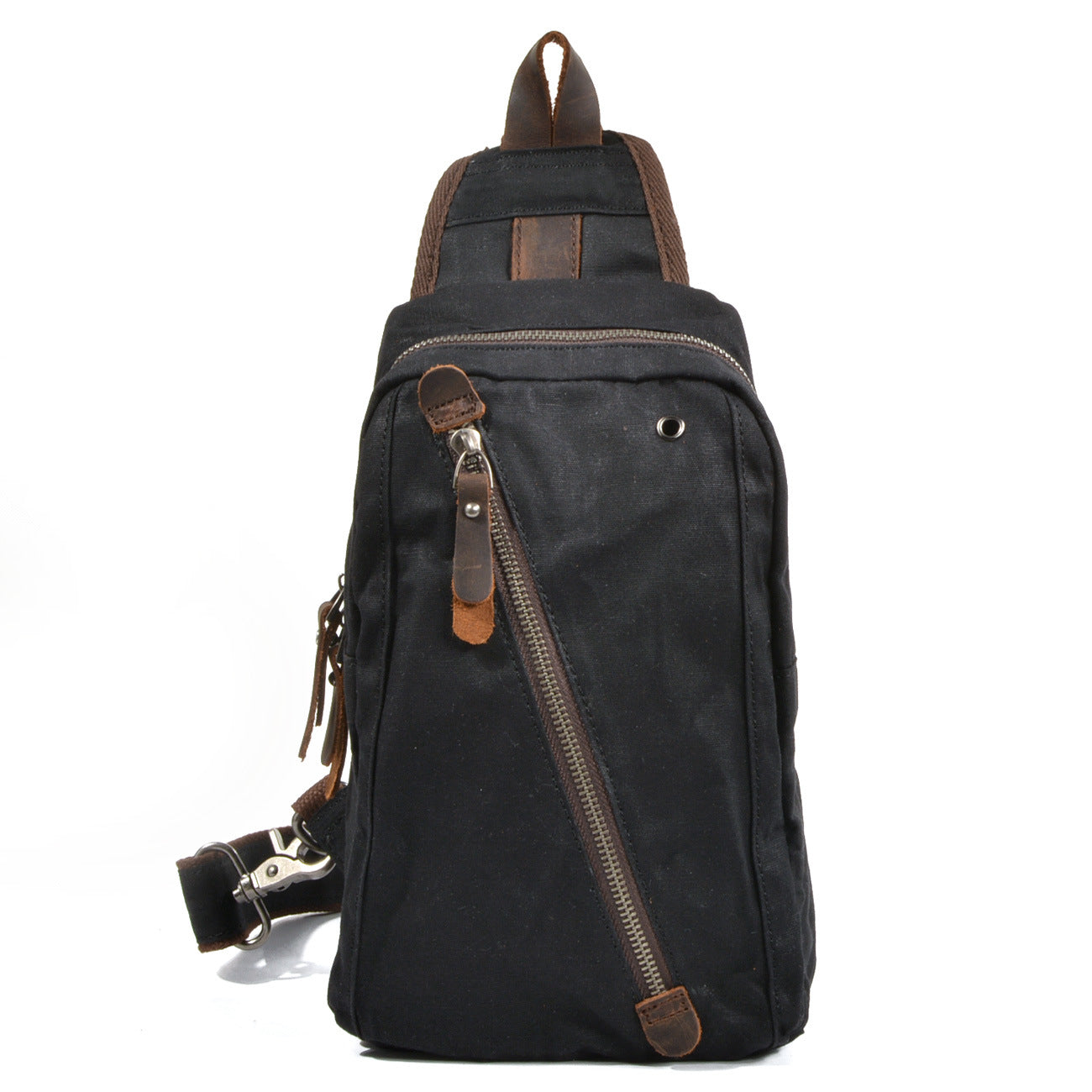 Leisure Mini Canvas Chest Bags for Men 6018-Handbags, Wallets & Cases-Black-Free Shipping Leatheretro