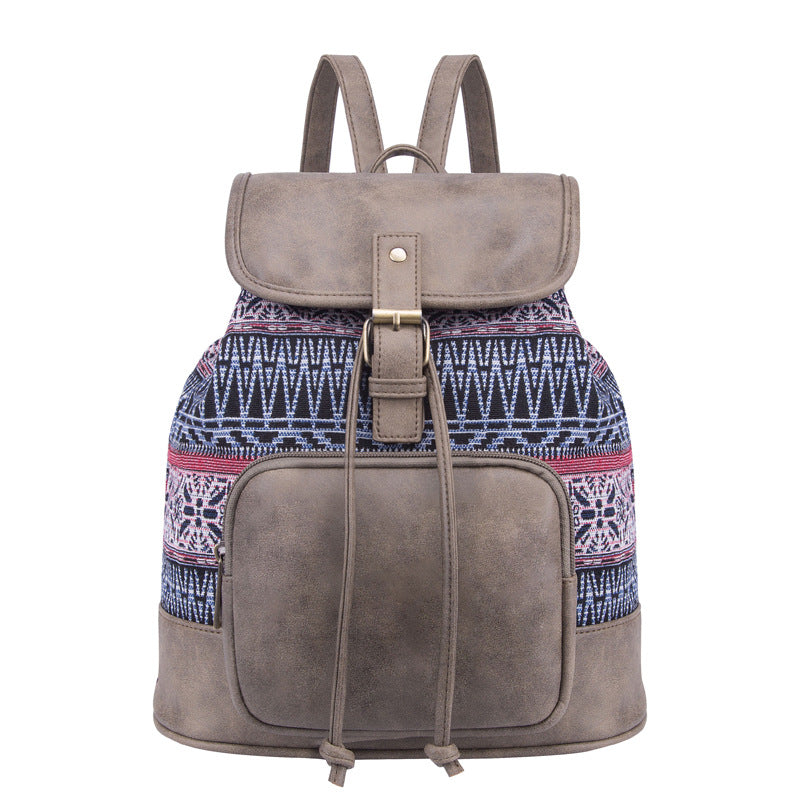 Casual Bohemian Canvas Backpacks for Girls B520-Backpacks-Blue-Free Shipping Leatheretro