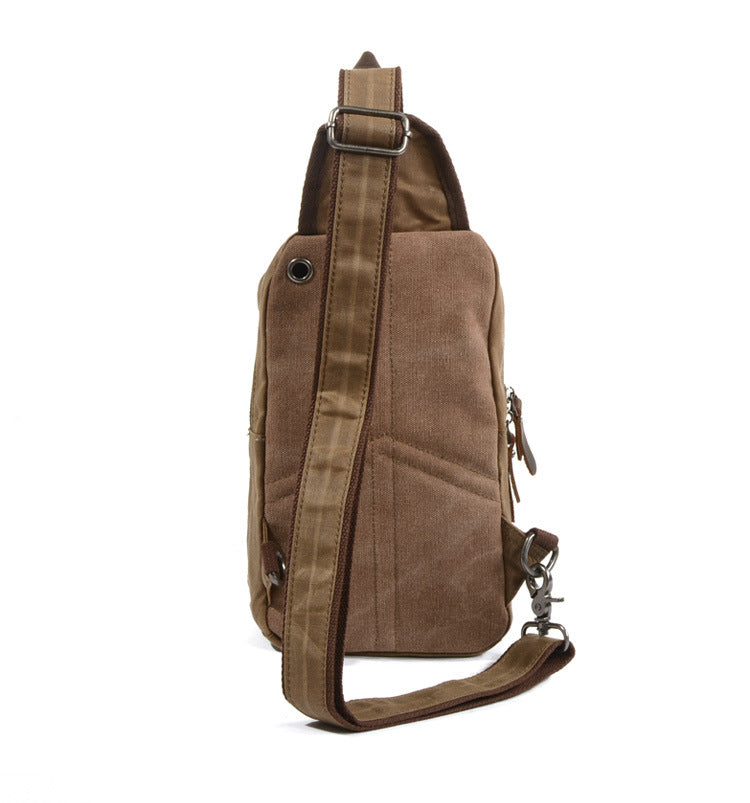 Leisure Mini Canvas Chest Bags for Men 6018-Handbags, Wallets & Cases-Khaki-Free Shipping Leatheretro