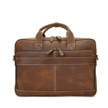 Men's Leather Business Laptop Bags S8903-Leather Briefcases-Dark Brown-Free Shipping Leatheretro