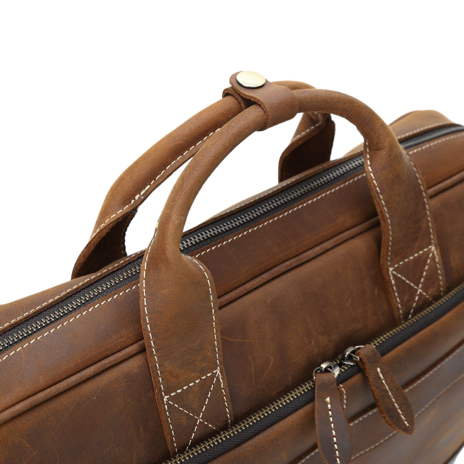 Men's Leather Business Laptop Bags S8903-Leather Briefcases-Dark Brown-Free Shipping Leatheretro