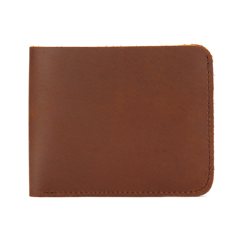 Simple Design Short Leather Wallet 3031-Leather Wallets-Brown-Free Shipping Leatheretro