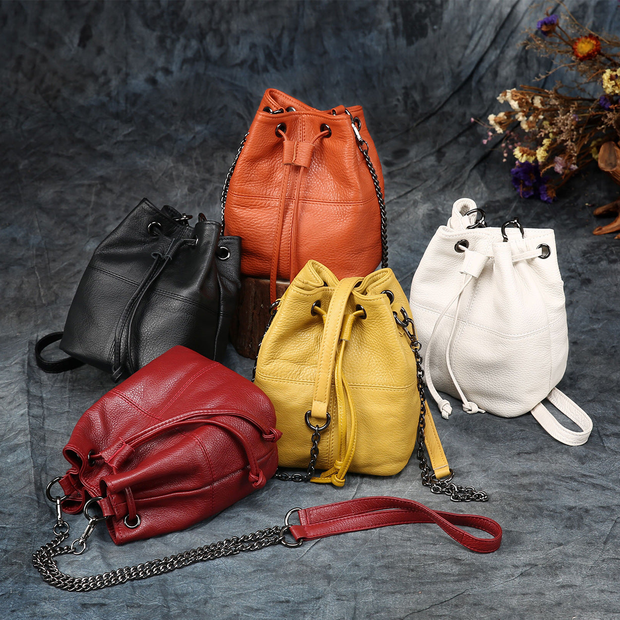 Fashion Chain Leather Crossbody Bag for Women 8953-Leather Bags for Women-White-Free Shipping Leatheretro