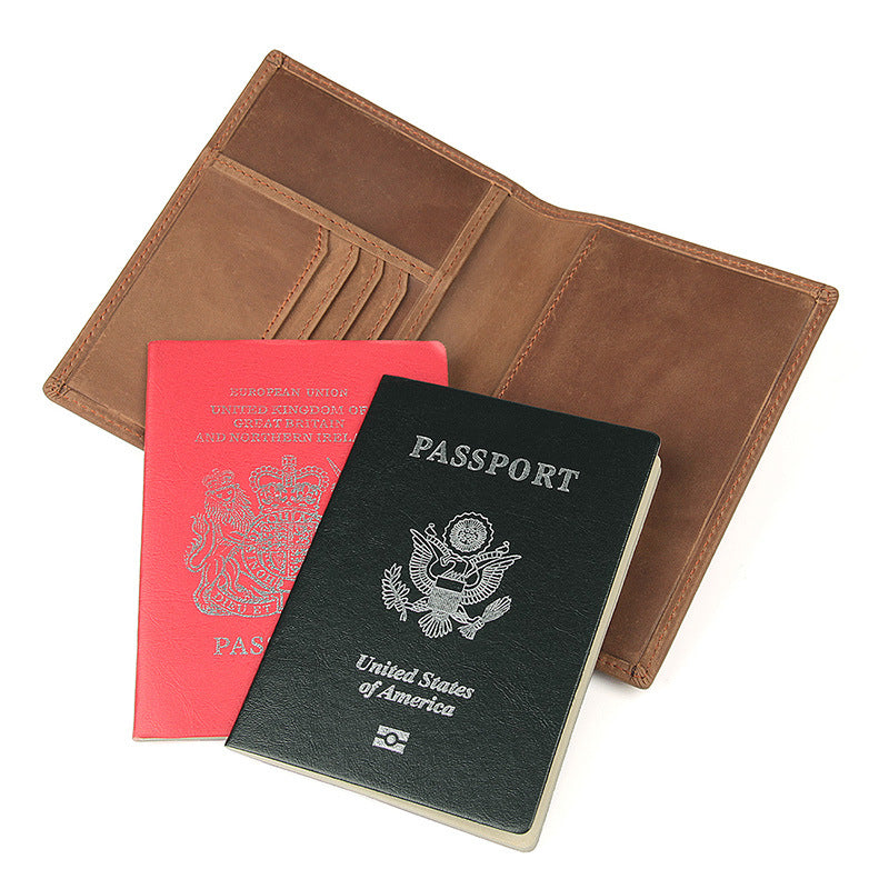 Vintage RFID Leather Passport Case 8190-Leather Passport Case-Black-Free Shipping Leatheretro