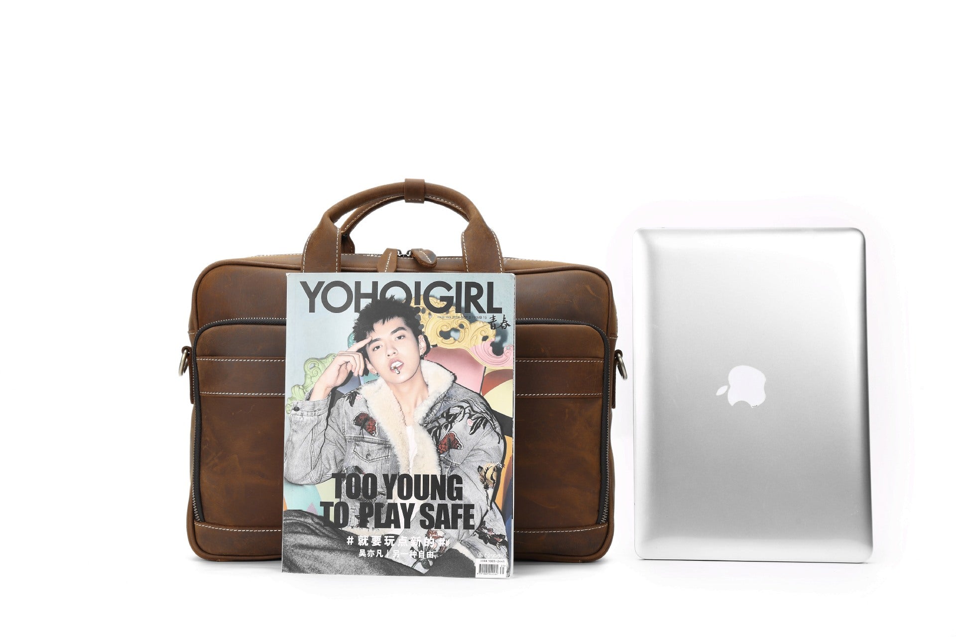 Men's Leather Business Laptop Bags S8903-Leather Briefcases-Dark Brown-Free Shipping Leatheretro