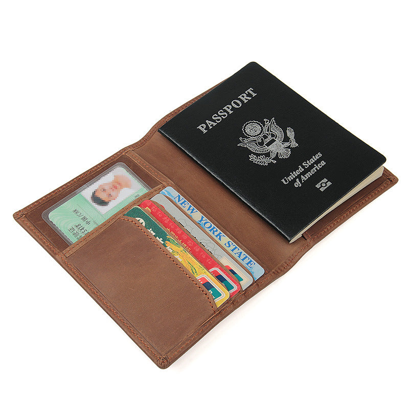 Vintage RFID Leather Passport Case 8190-Leather Passport Case-Black-Free Shipping Leatheretro