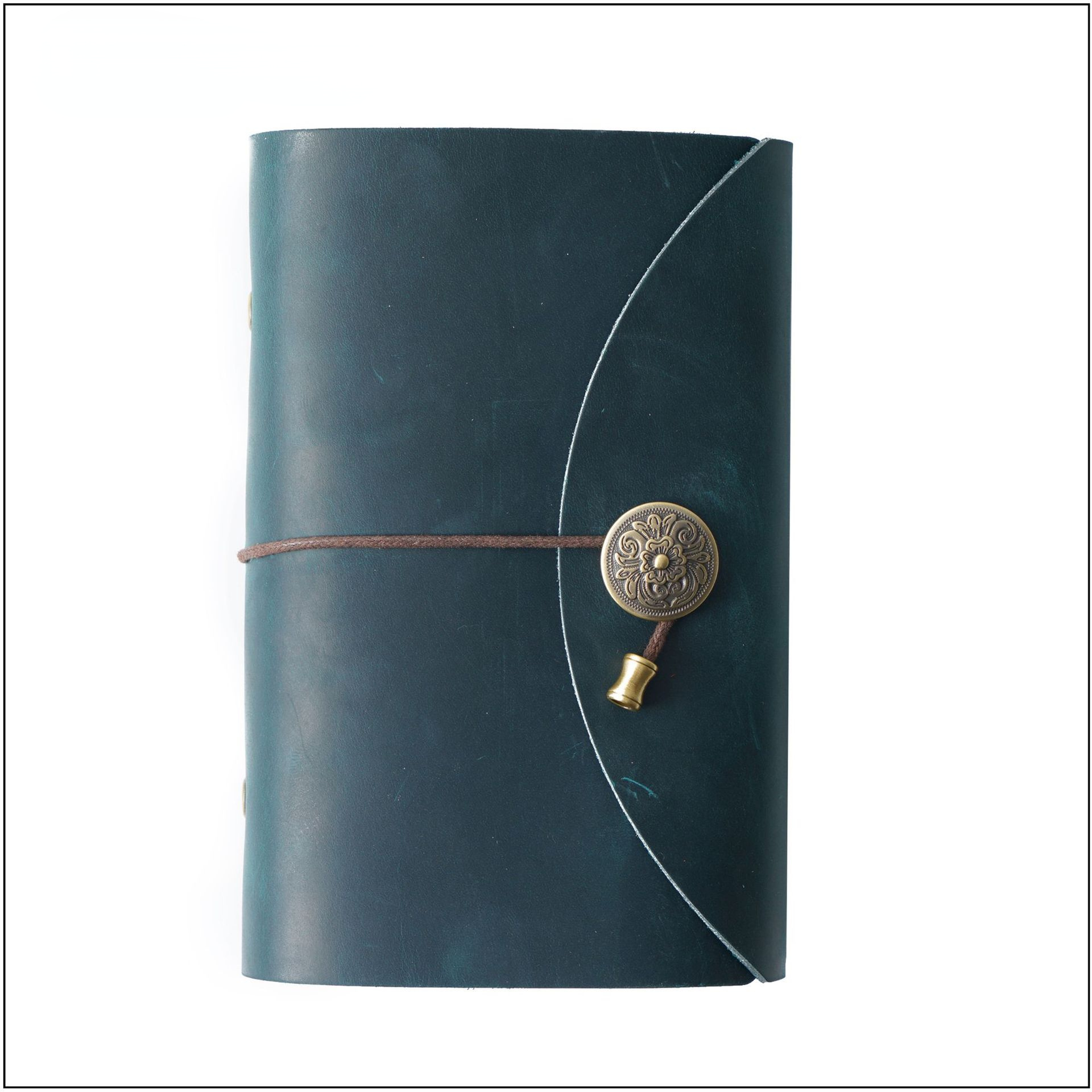 Vintage Leathe Cover Loose Leaf A6 Traveling Notbook-Notebooks & Notepads-Black-Free Shipping Leatheretro