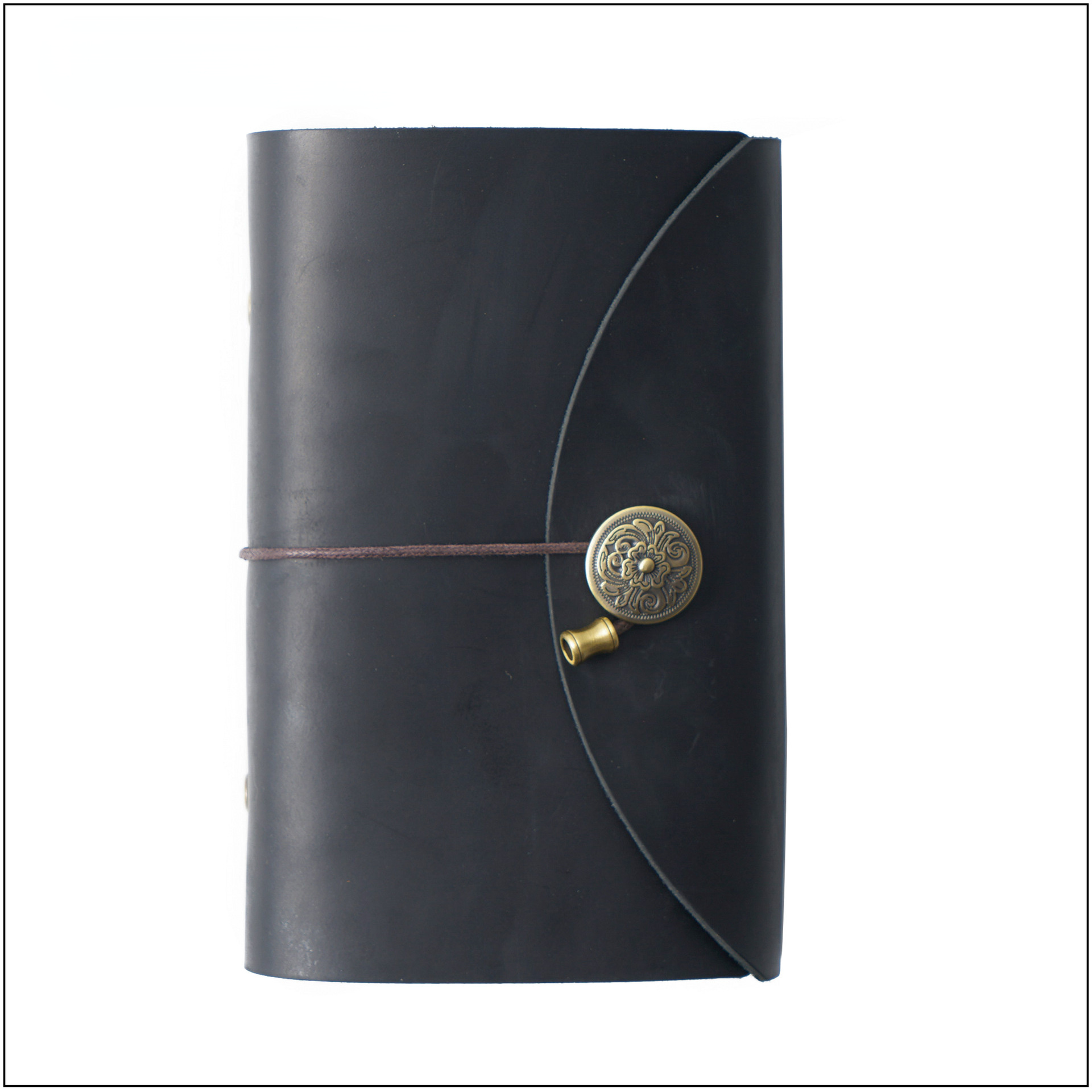 Vintage Leathe Cover Loose Leaf A6 Traveling Notbook-Notebooks & Notepads-Black-Free Shipping Leatheretro