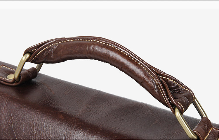 Cowhide Classical Men's Leather Briefcase 7091-Leather Briefcase-Coffee-Free Shipping Leatheretro