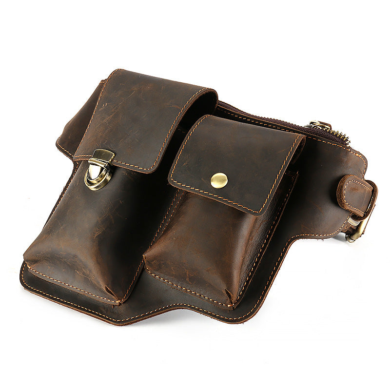 Vintage Handmade Men Leather Waist Bags M3129-Leather Waist-Brown-Free Shipping Leatheretro