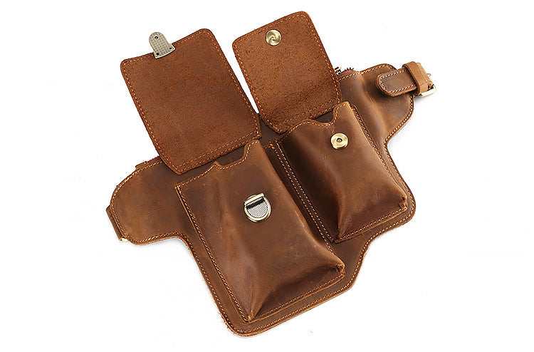 Vintage Handmade Men Leather Waist Bags M3129-Leather Waist-Brown-Free Shipping Leatheretro