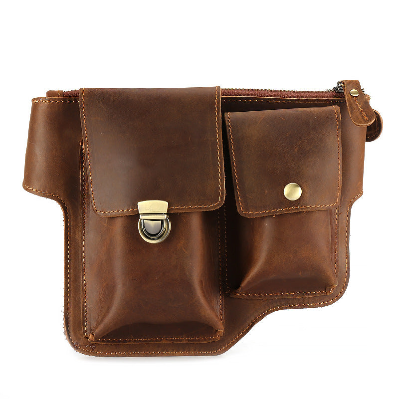 Vintage Handmade Men Leather Waist Bags M3129-Leather Waist-Brown-Free Shipping Leatheretro