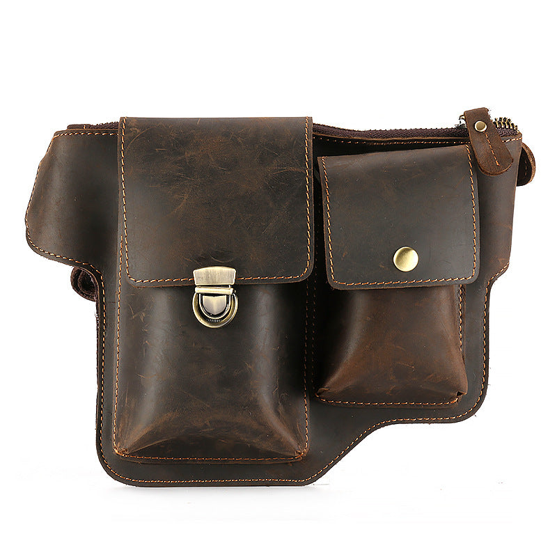 Vintage Handmade Men Leather Waist Bags M3129-Leather Waist-Brown-Free Shipping Leatheretro