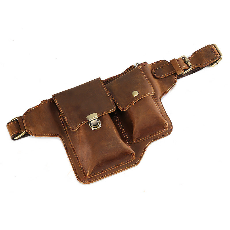 Vintage Handmade Men Leather Waist Bags M3129-Leather Waist-Brown-Free Shipping Leatheretro
