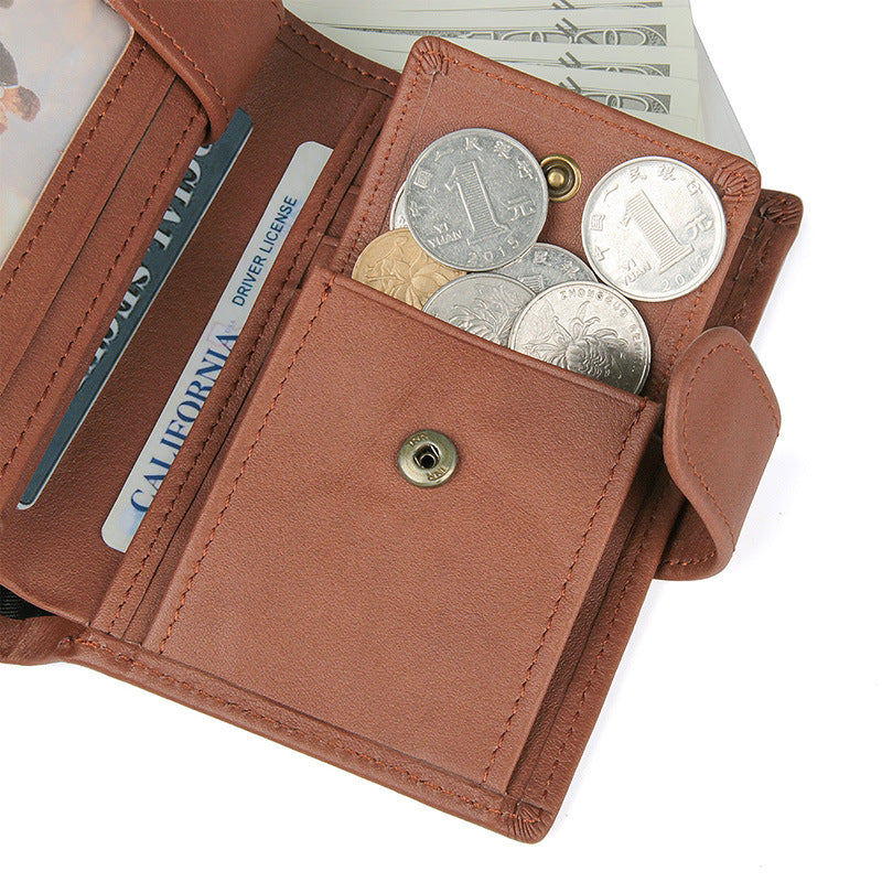 Men Cowhide RFID Leather Wallets 8129-Leather Wallet-Black-Free Shipping Leatheretro