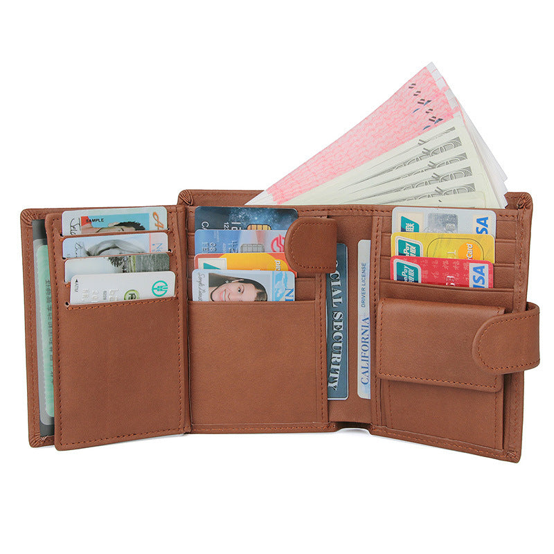 Men Cowhide RFID Leather Wallets 8129-Leather Wallet-Black-Free Shipping Leatheretro