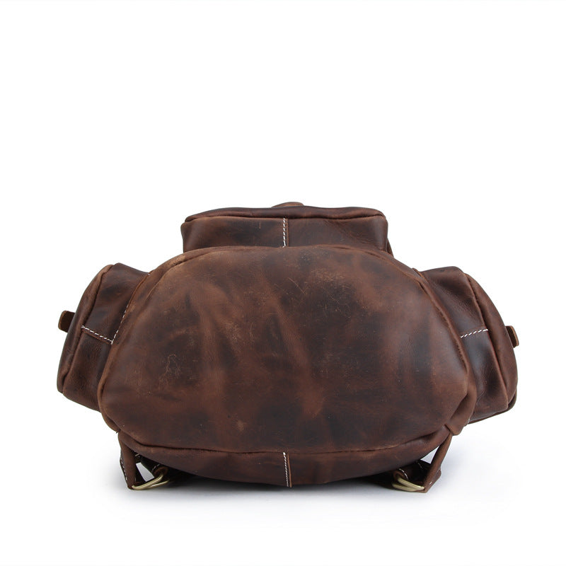 Vintage Genuine Leather Backpacks 8891-Leather Backpack-Dark Brown-Free Shipping Leatheretro