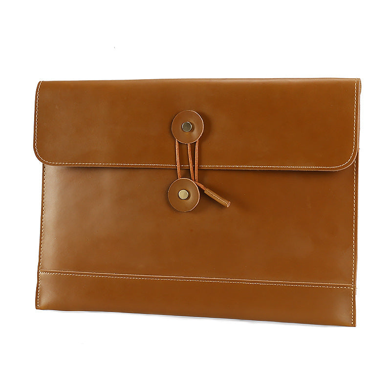Vintage Envelope 13" Leather Portfolio Laptop Bag-Leather Case for Laptop-Brown-Free Shipping Leatheretro