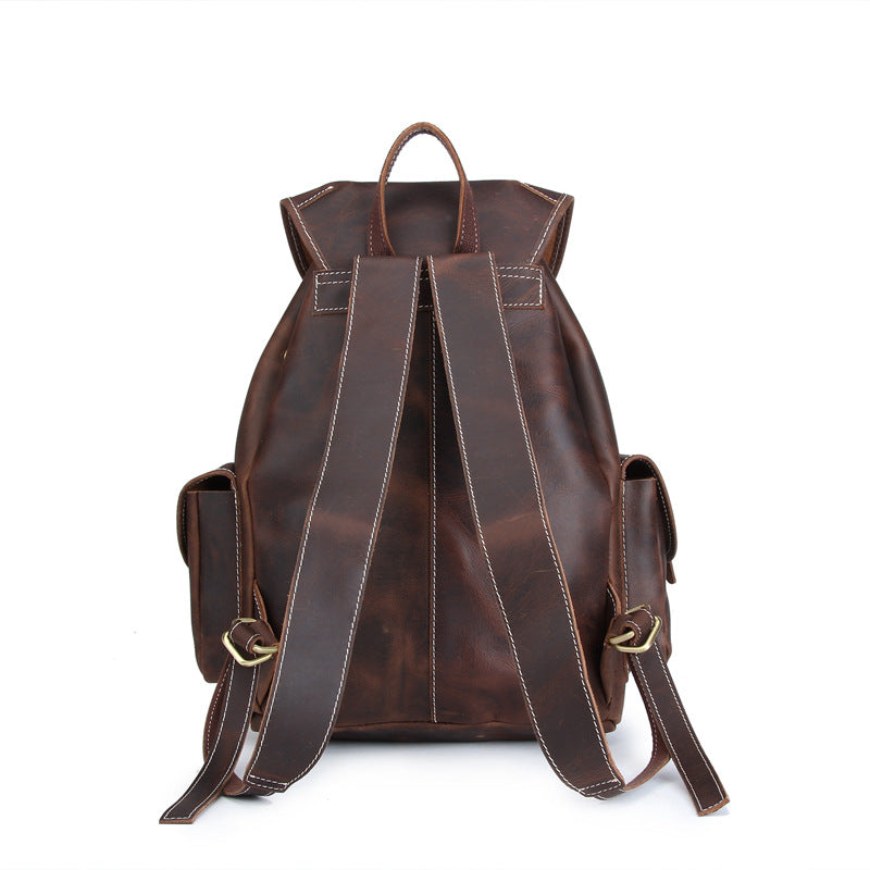 Vintage Genuine Leather Backpacks 8891-Leather Backpack-Dark Brown-Free Shipping Leatheretro