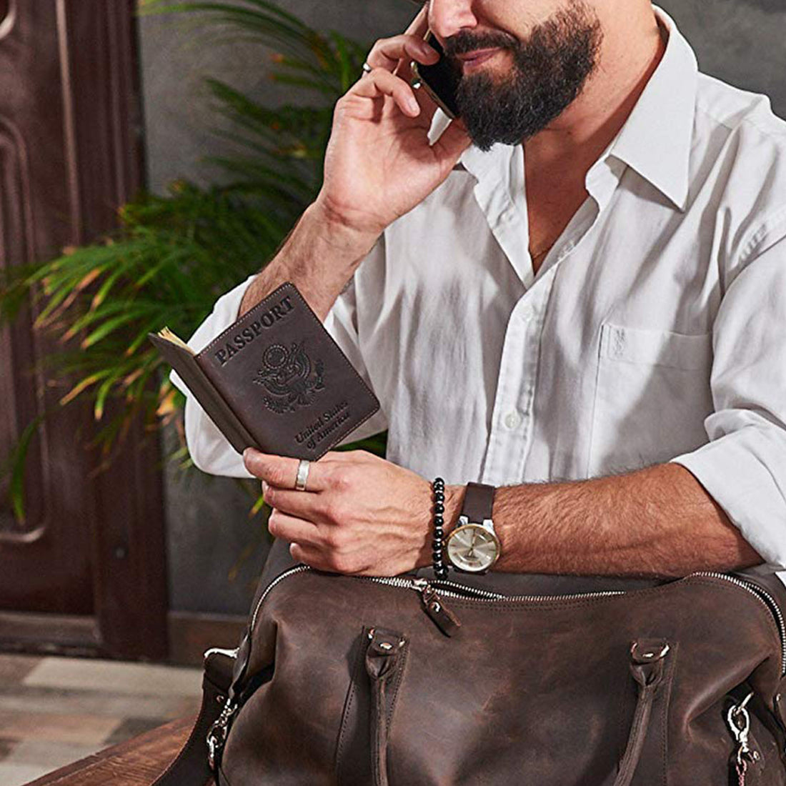 Vintage US Leather Passport Holder-Black-Free Shipping Leatheretro
