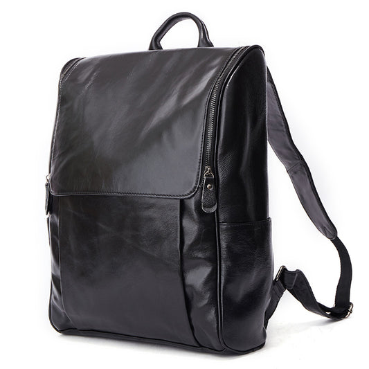 New Fashion Men Retro Leather Backpack J6390-Leather Backpack-Gray Green-Free Shipping Leatheretro