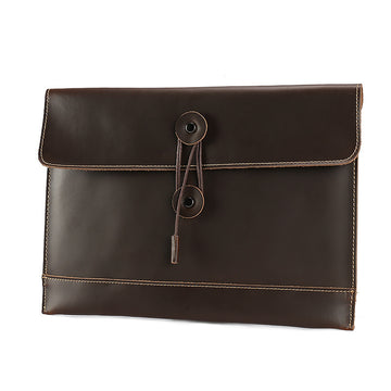 Vintage Envelope 13" Leather Portfolio Laptop Bag-Leather Case for Laptop-Black-Free Shipping Leatheretro