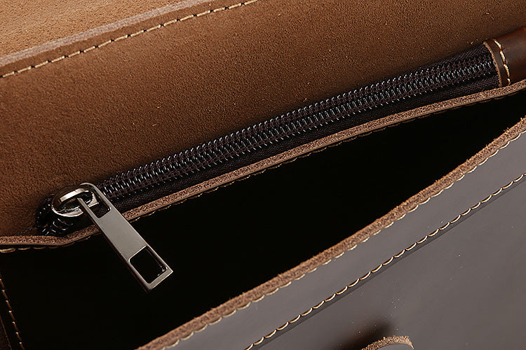 Vintage Envelope 13" Leather Portfolio Laptop Bag-Leather Case for Laptop-Black-Free Shipping Leatheretro