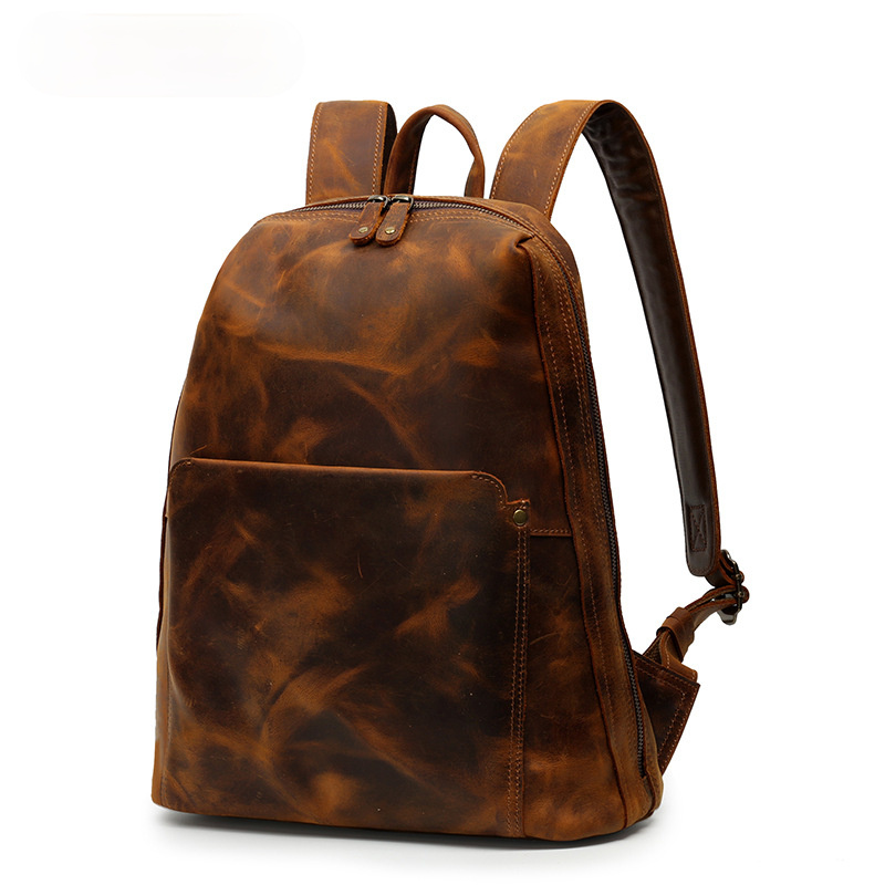 Vintage Handmade Leathe Backpack P-8718-Leather Backpack-Crazy Horse Brown-Free Shipping Leatheretro