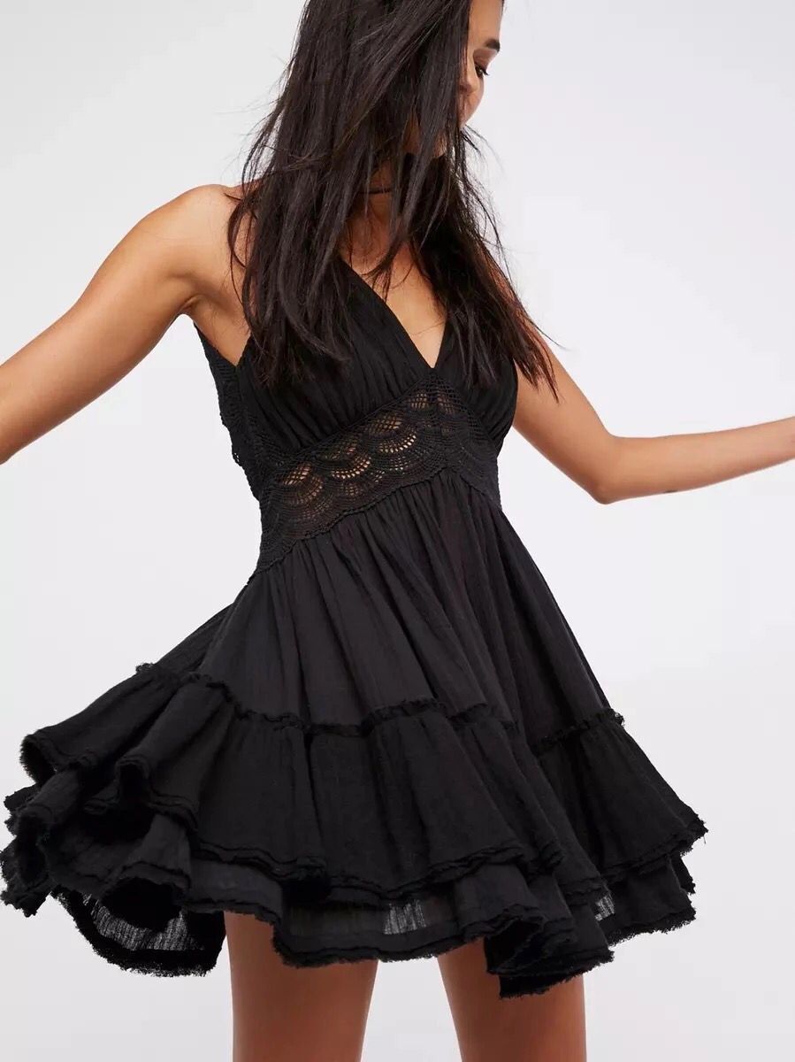 Sexy Backless Summer Mini Dresses-Dresses-Black-S-Free Shipping Leatheretro