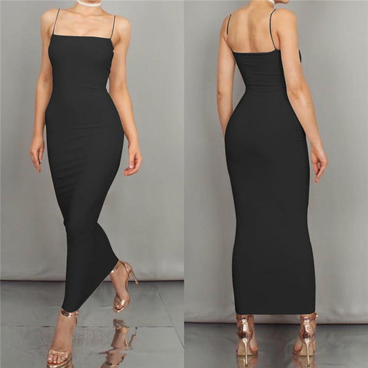 Sexy Party Long Bodycon Dresses-Sexy Dresses-Black-S-Free Shipping Leatheretro