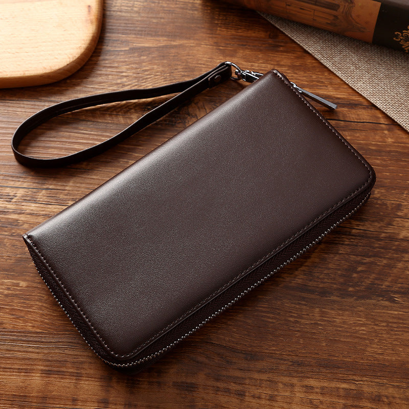 Large Storage Business Leather Long Wallet for Women W8150-Leather Wallets-Coffee-Free Shipping Leatheretro